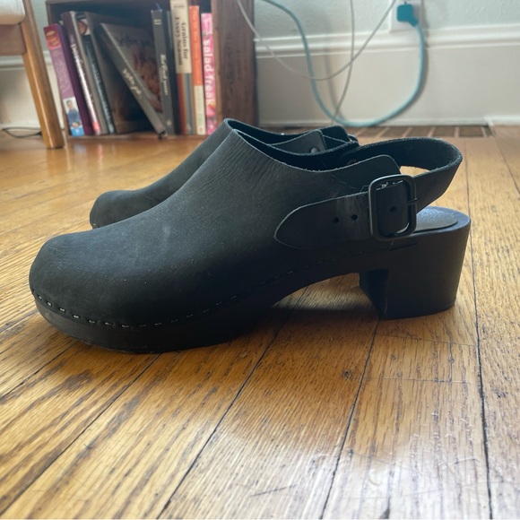 Bryr Daphne Monochrome Black Leather Clogs 40 - Picture 7 of 10